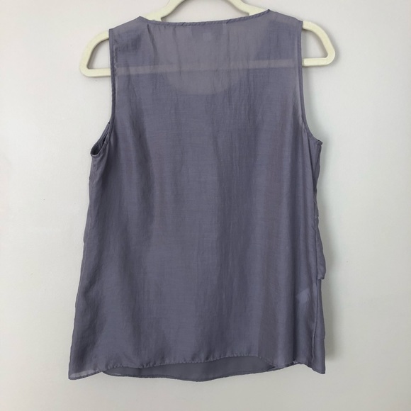 💕HP💕 Ann Taylor LOFT Gray Sequin Layered Top - Picture 2 of 6